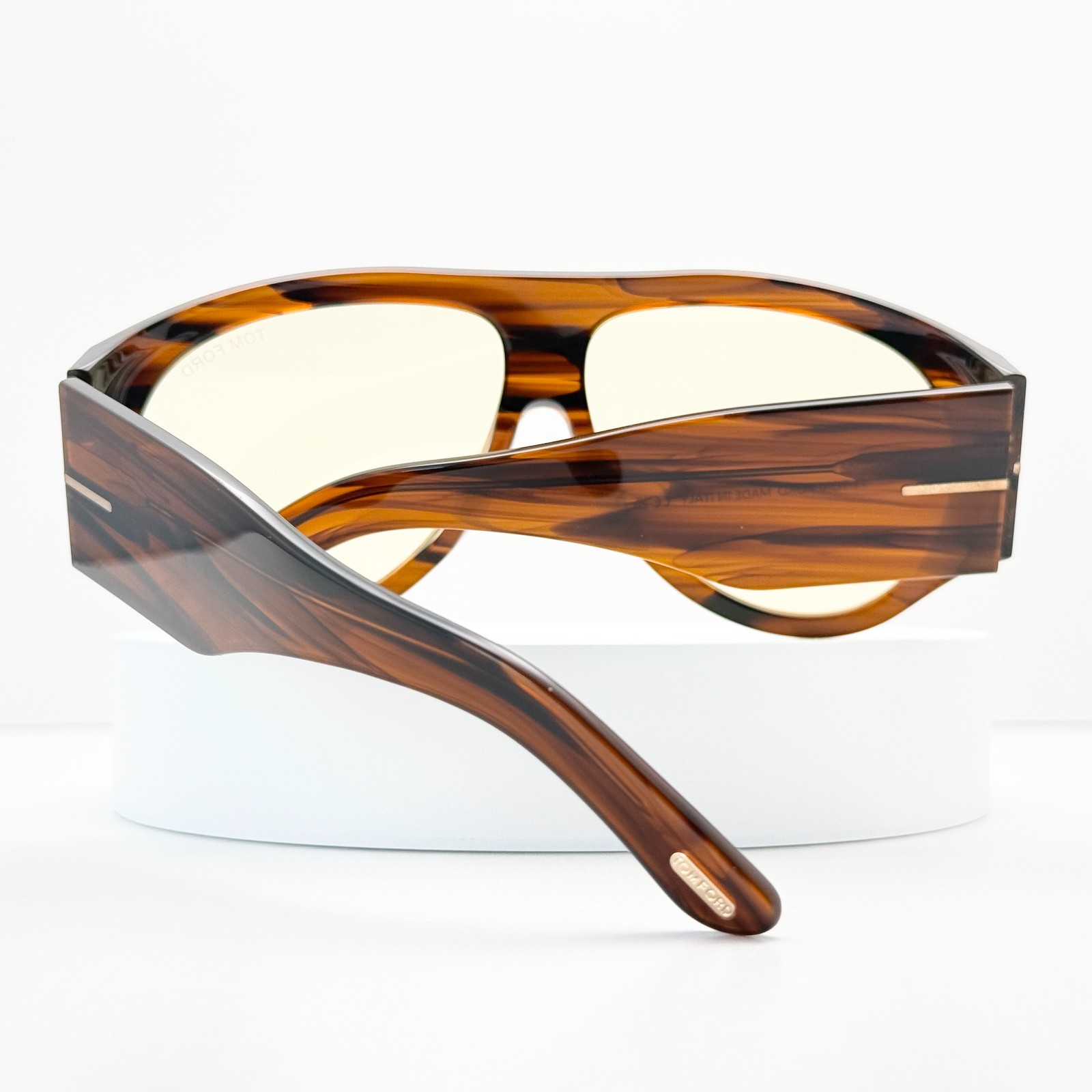 Tom Ford TF1044 Bronson Sunglasses Havana Frame Light Yellow Lens 60-12-140