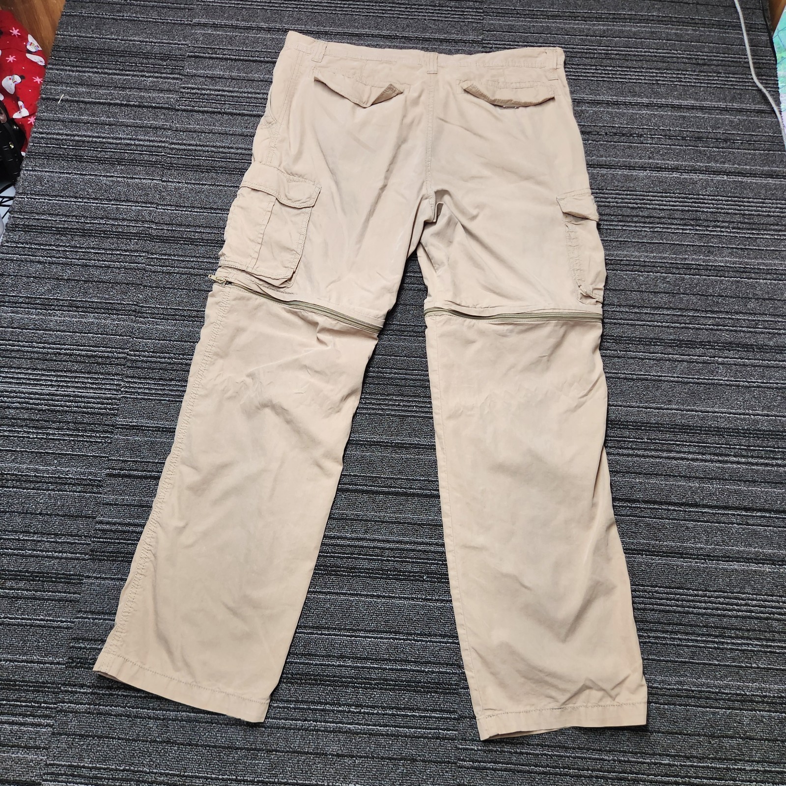 Sonoma Life + Style Convertible Cargo Hiking Pants Mens 36×32 Zip Off Khaki Tan