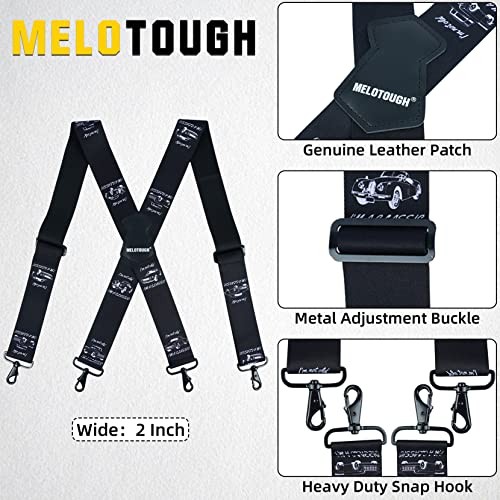 Men’s Suspender 1.5/2 Inch Wide Suspenders Full Elastic X 2 inch Classic Car