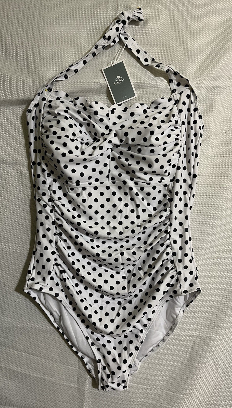 Eomenie XL 1PC Black Poke A Dot Swimsuit CC-820 No Returns
