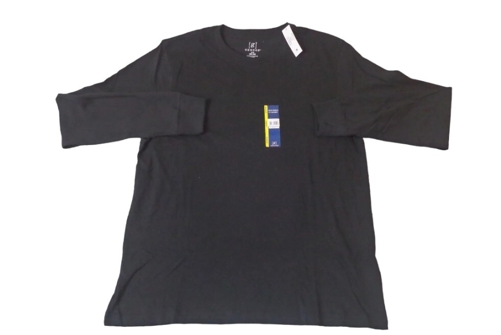 George Men’s Pick Color Long Sleeve Crew-Neck Solid Plain T-Shirts Tee: S-XL