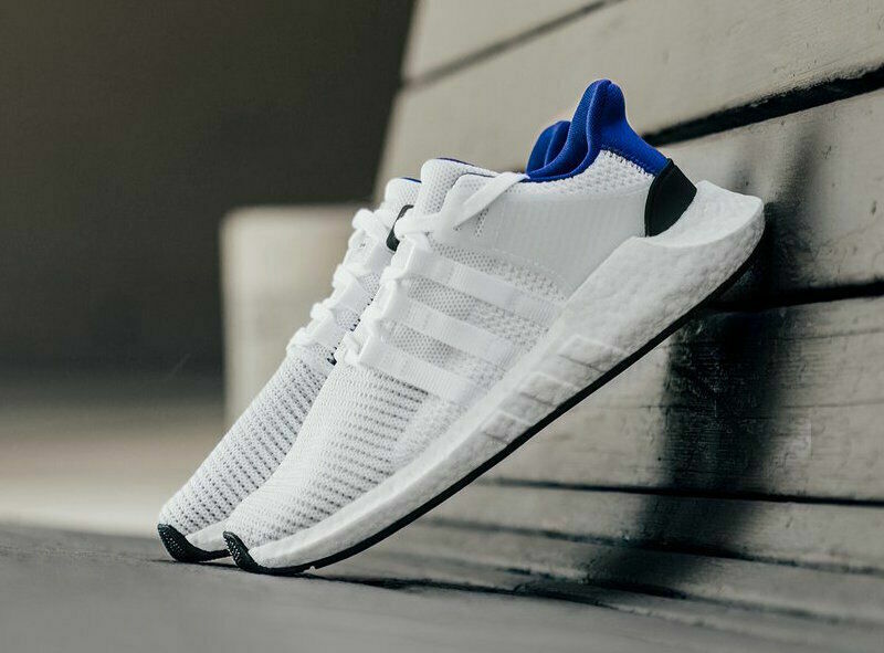 Adidas EQT Support 93/17 White Blue Black Boost Gym Shoes NMD BZ0592 Size 5