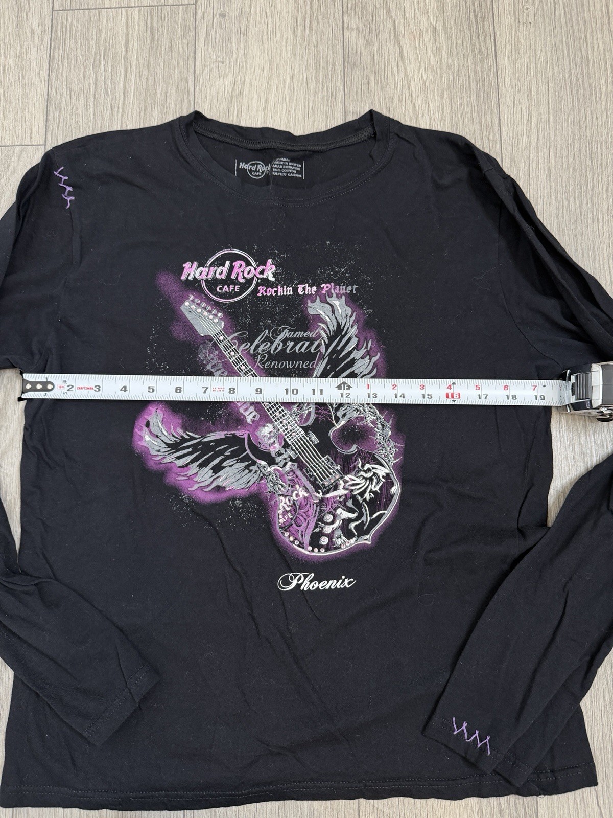 Hard Rock Cafe Phoenix “Rockin’ The Planet” Black Long Sleeve Shirt 2XL
