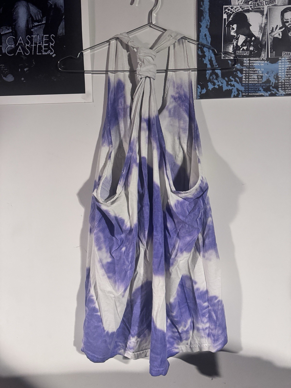 VTG 90’s Cartoon Network Scooby Doo One Size Purple Tie Dye Tank Dress Beach Top