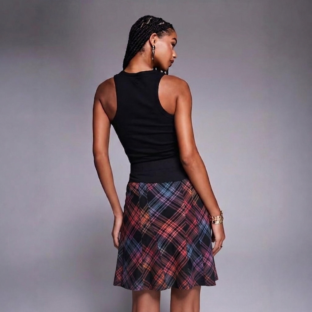 A Pea in the Pod Maternity Wool Plaid Skirt Large Black Multicolor 81014-96 NWOT