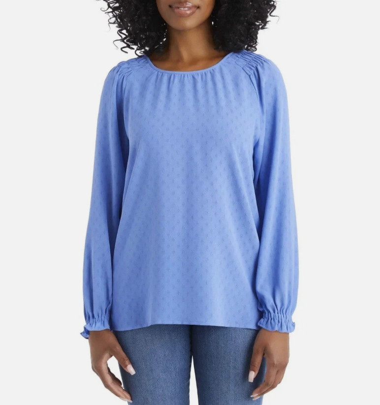Jessica Simpson Women’s Textured Blouse, Blue, Size S