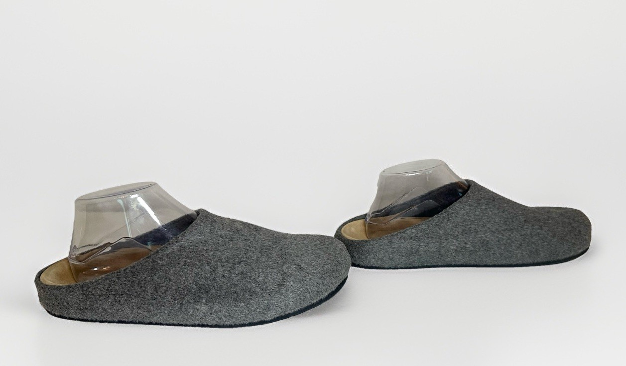 THE ROW Hugo Wool Cashmere Blend Dove Gray Slippers Clogs Shoes IT 41.5 US 11.5