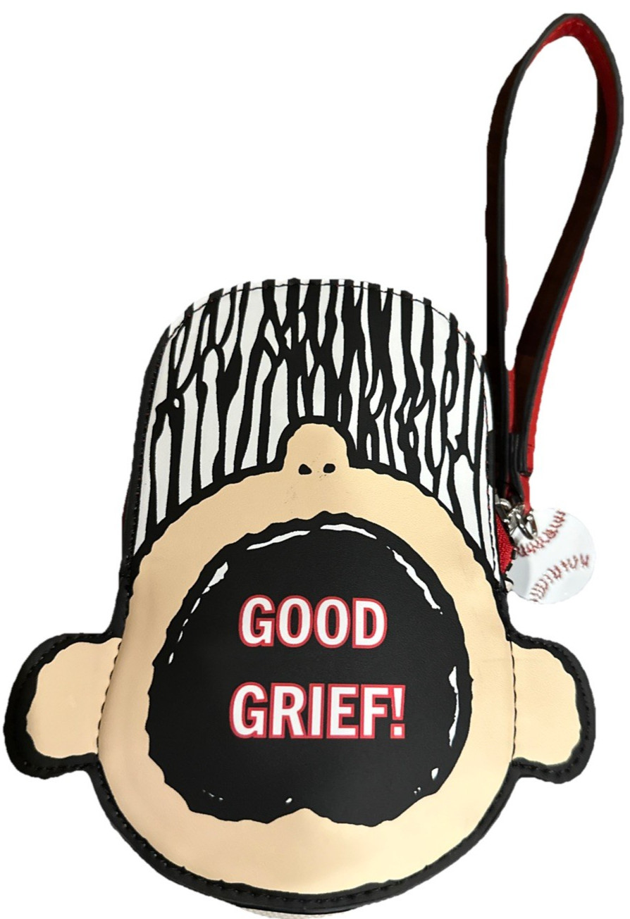 Peanuts Charlie Brown Wristlet Baseball “GOOD GRIEF” Coin Purse Figural