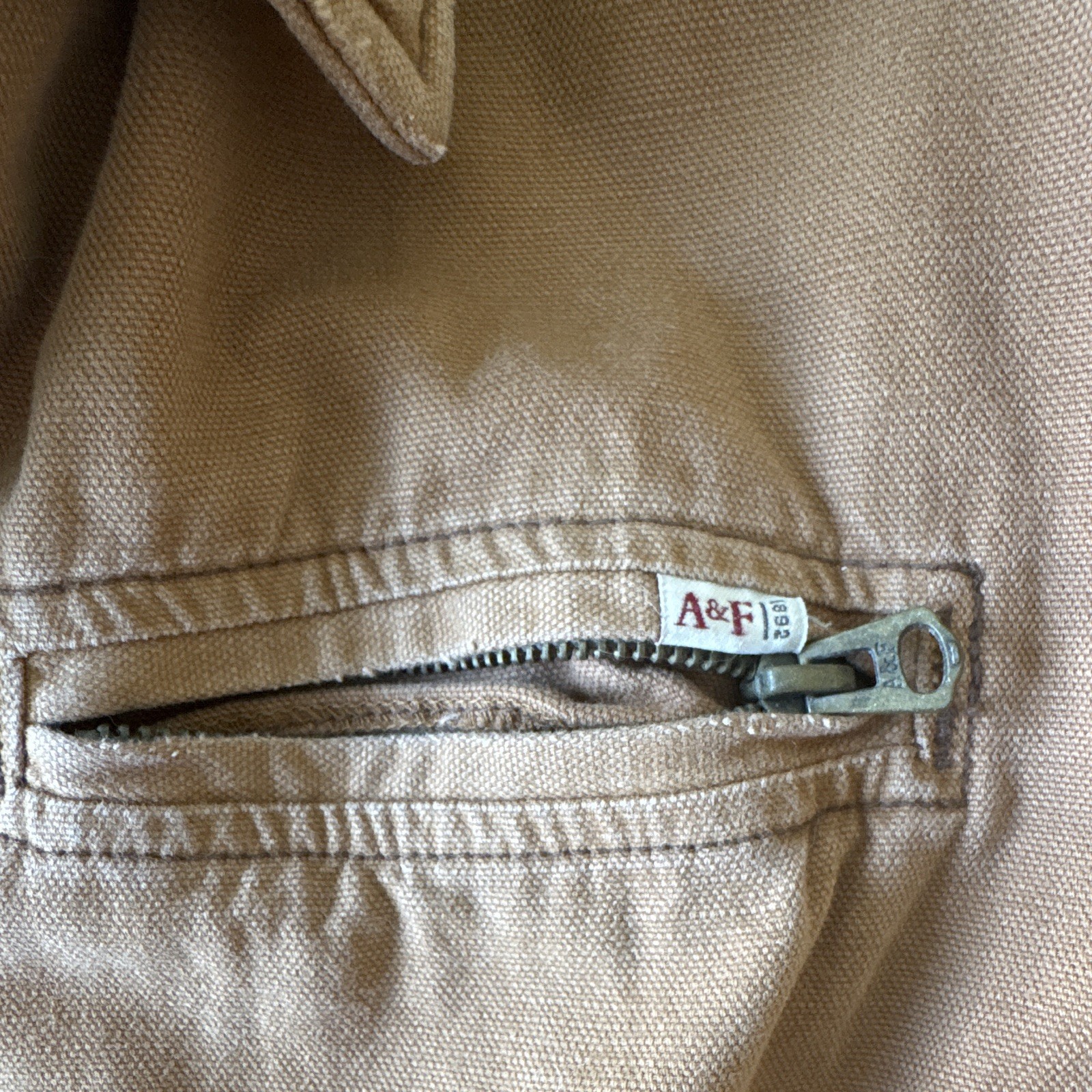 Abercrombie & Fitch Men’s Brown Work Jacket Full Zip Lined Size Medium