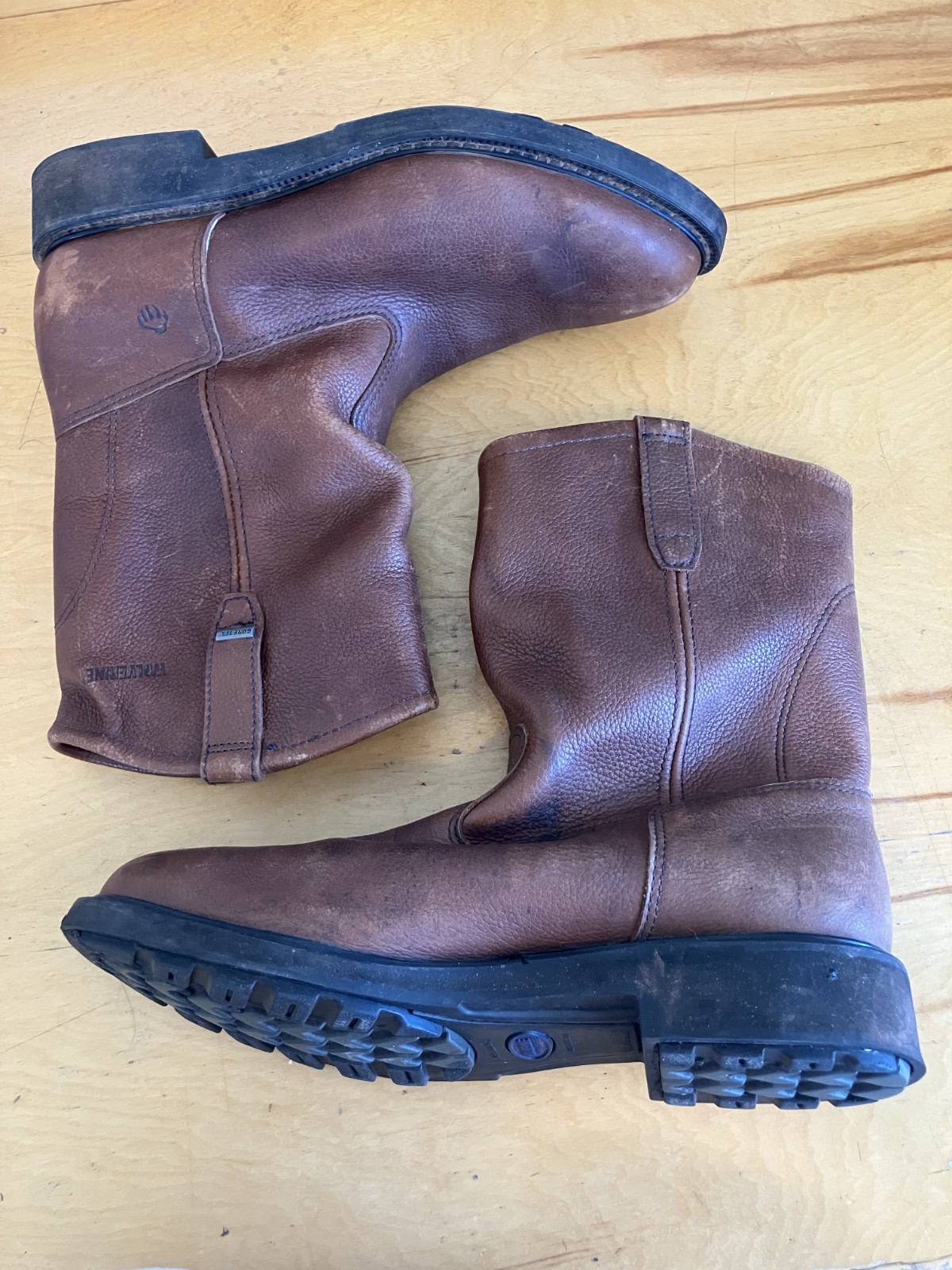 Wolverine Men’s Size 13/46 10 Inch Wellington Brown Leather Work Boots