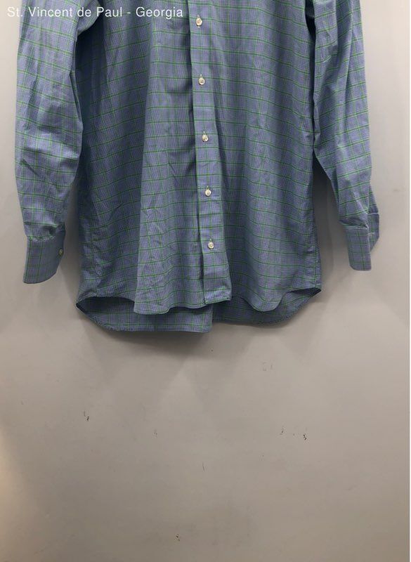 Men’s Corporate Image Blue Long Sleeve Button Down Shirt Preppy – Size Large