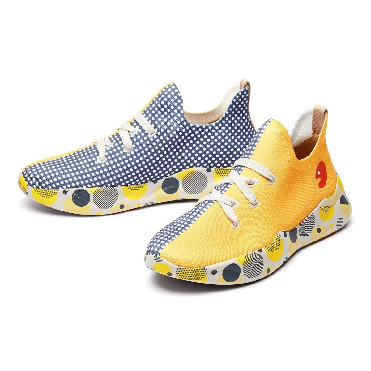 Women Size 5-12 UIN Slip On Canvas Comfortable Shoes Loafers “Grey & Yellow”