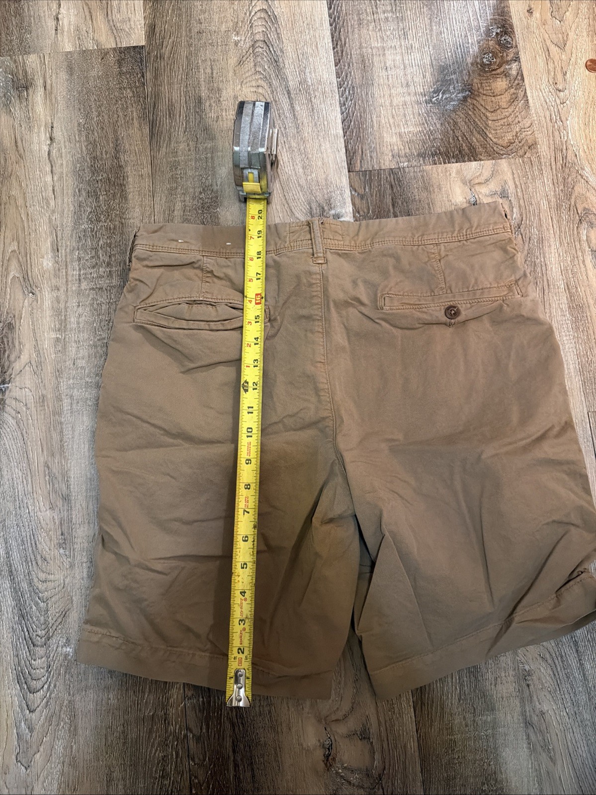 American Eagle Next Level Flex Classic Chino Shorts Tan Khaki Mens 33 9″ Inseam