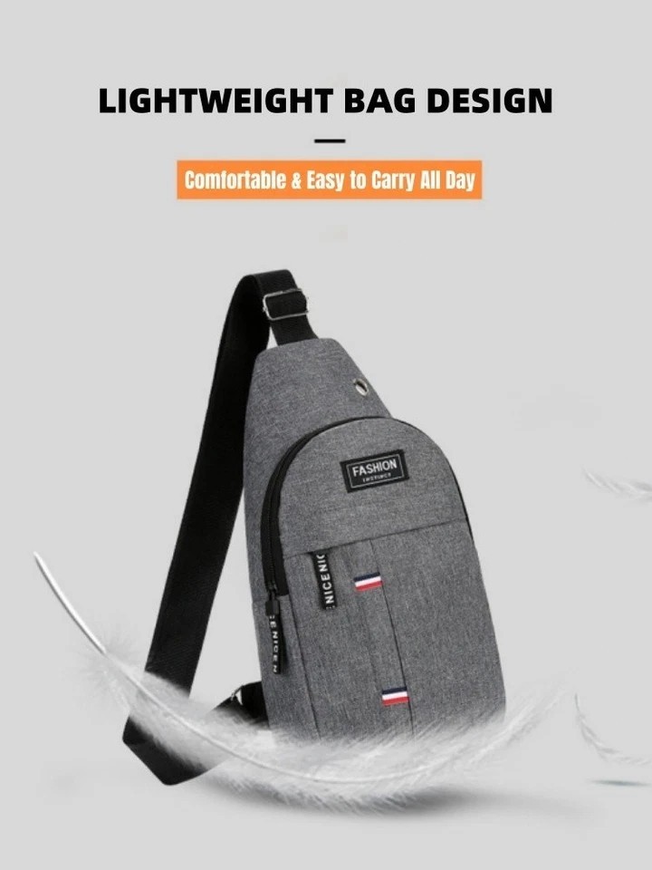 Men’s Canvas Sling Crossbody Bag Chest Shoulder Messenger Backpack USB Port New