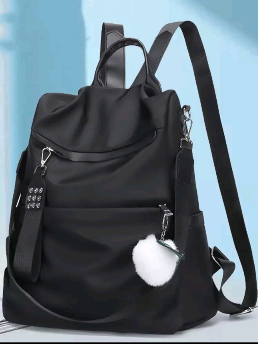 Women’s Anti-Theft Nylon Backpack Purse Waterproof Travel Shoulder Bag Black