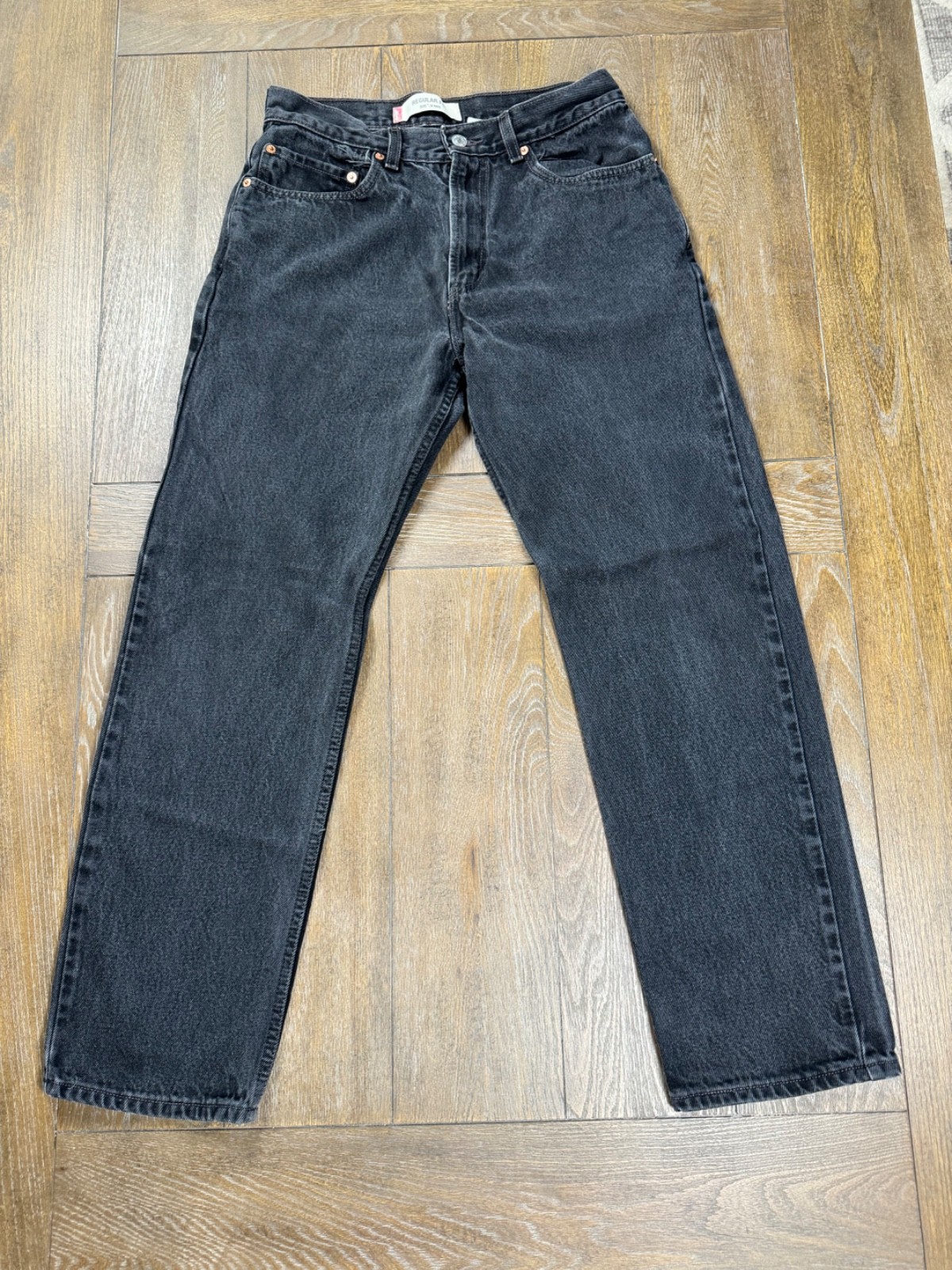 Levi’s 505 Regular Fit Jeans Men’s 33×30 Faded Black Charcoal Y2K