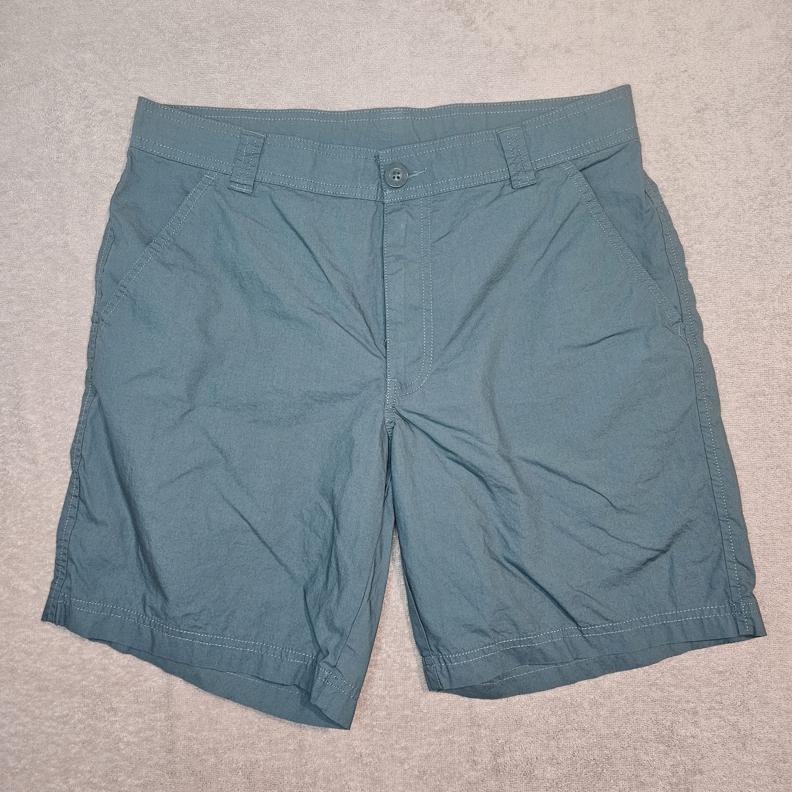 Columbia Poplin Shorts Mens 32×8 Teal 1637421 Birch Forest Chino