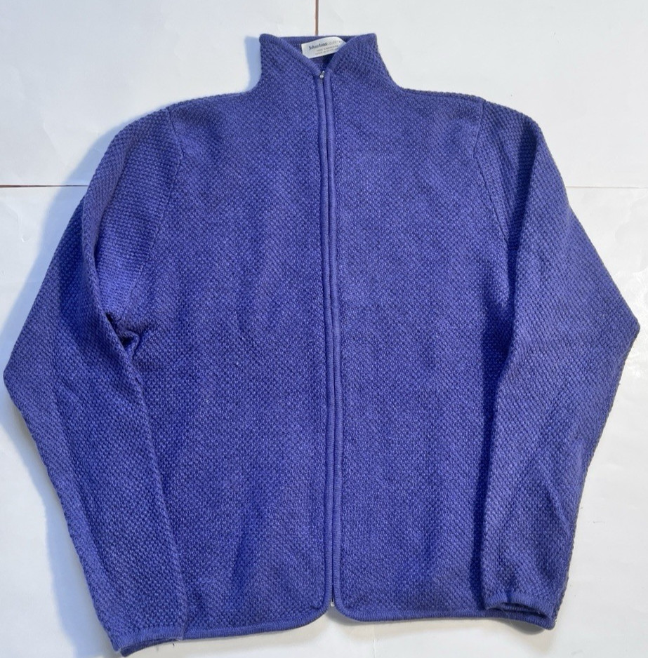 Johnstons Of Elgin 100% Cashmere Blue zip up Jacket Size 42″ /L 107cm