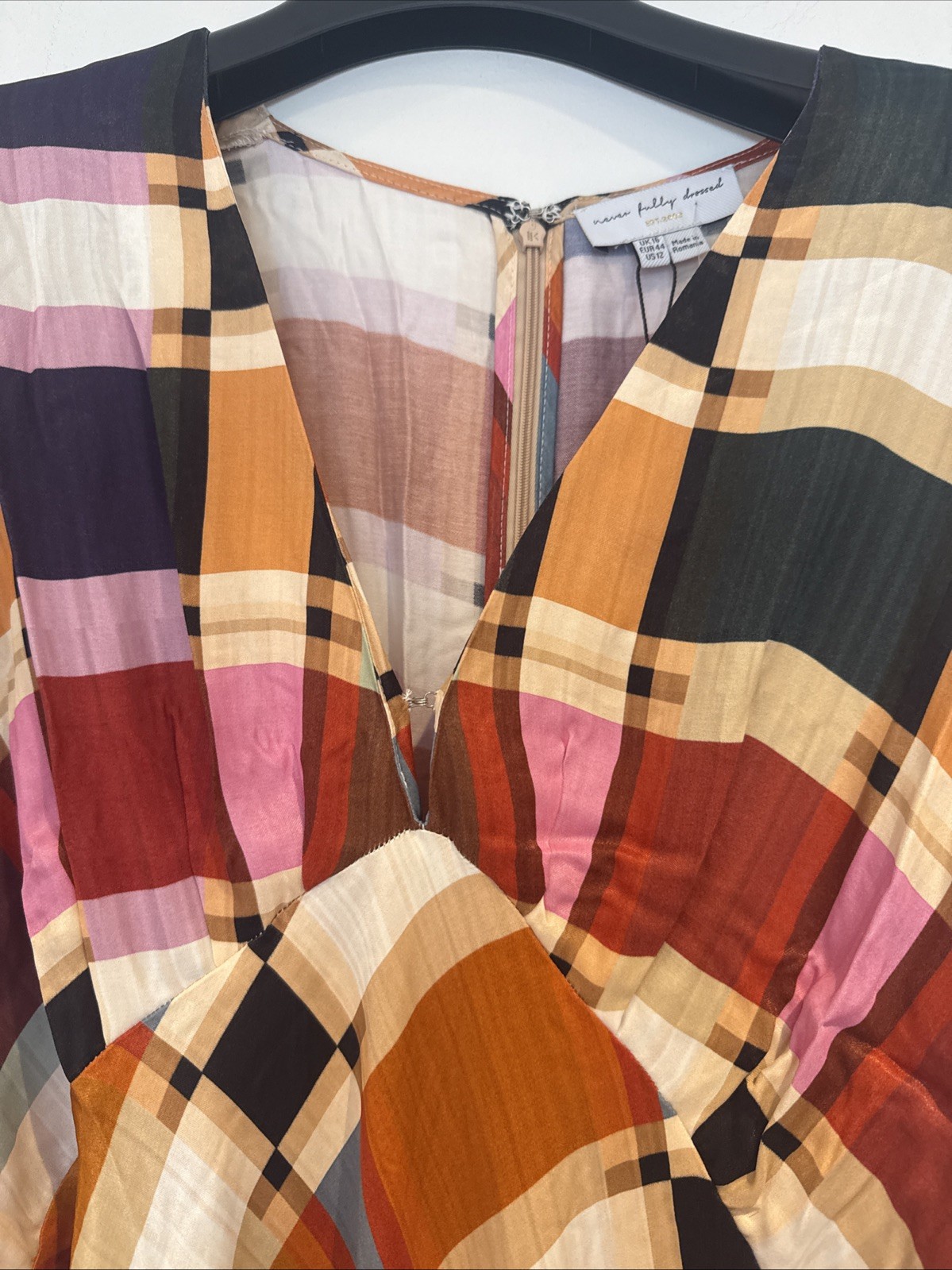 Never Fully Dressed Maxi Dress Size 8 Checked Pattern