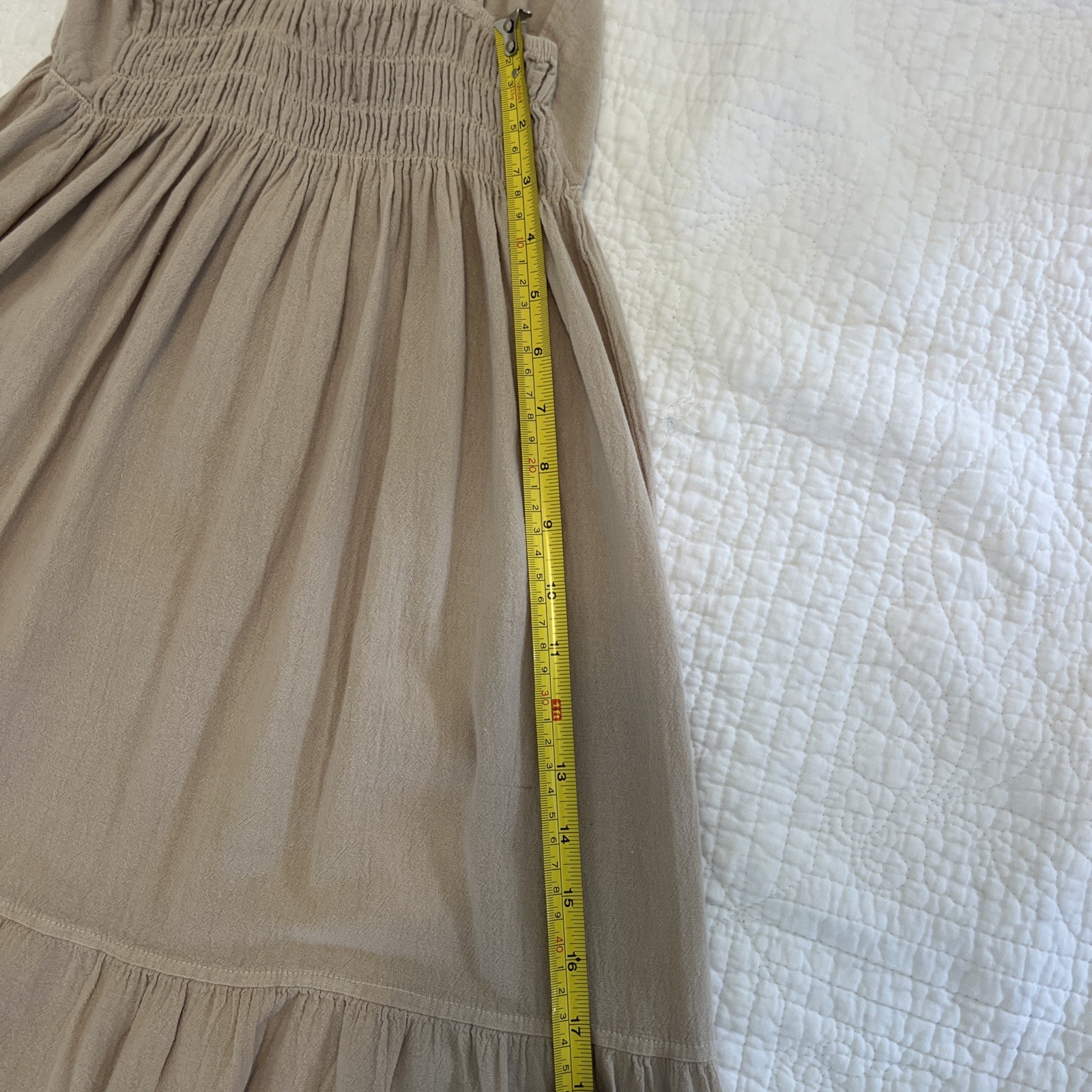 SEASPICE Resortwear Samantha Maxi Dress Baby Beige 100% Peruvian Cotton XL Boho