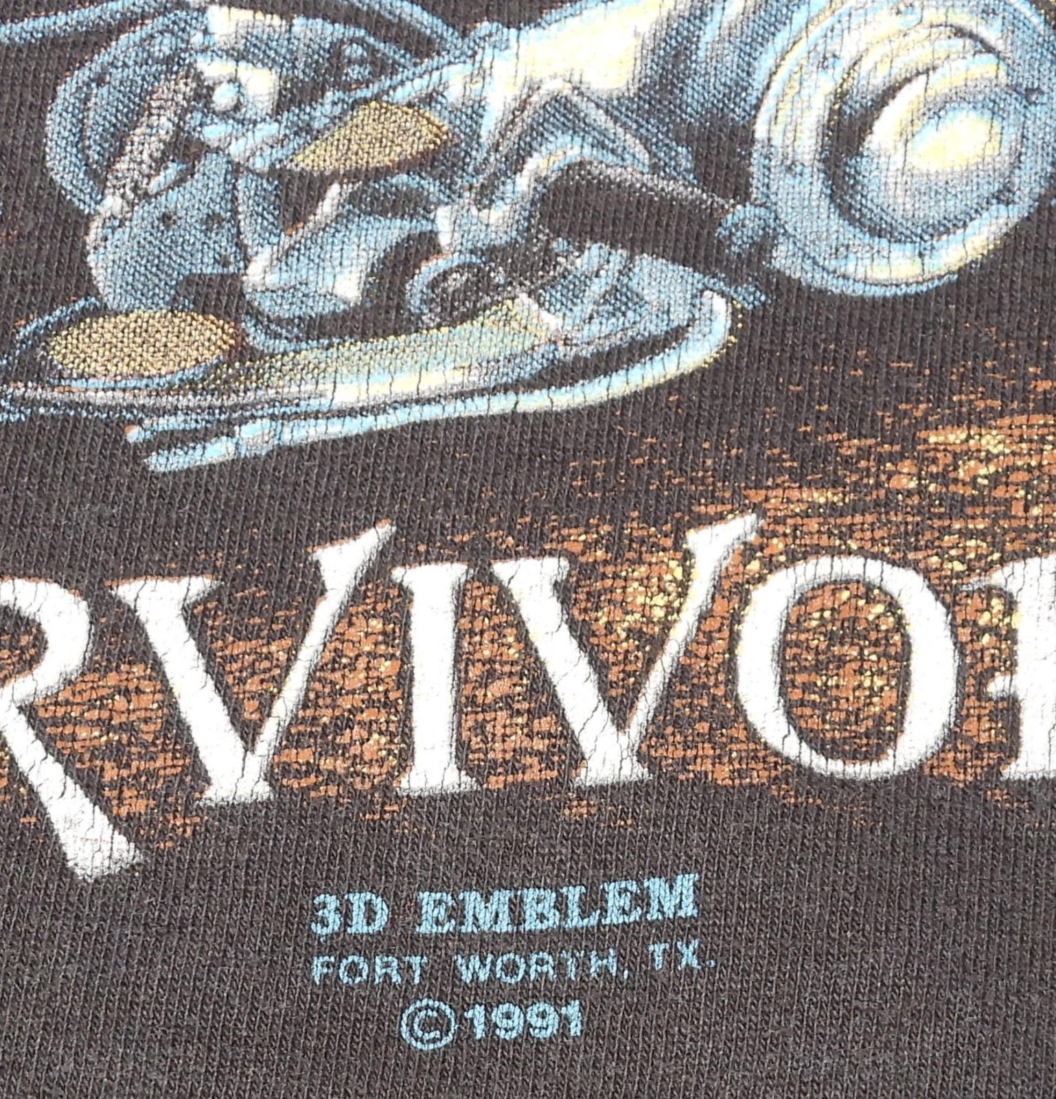 Vintage 1991 Harley Davidson 3D Emblem Survivors Wolf T-Shirt Men’s Size XL