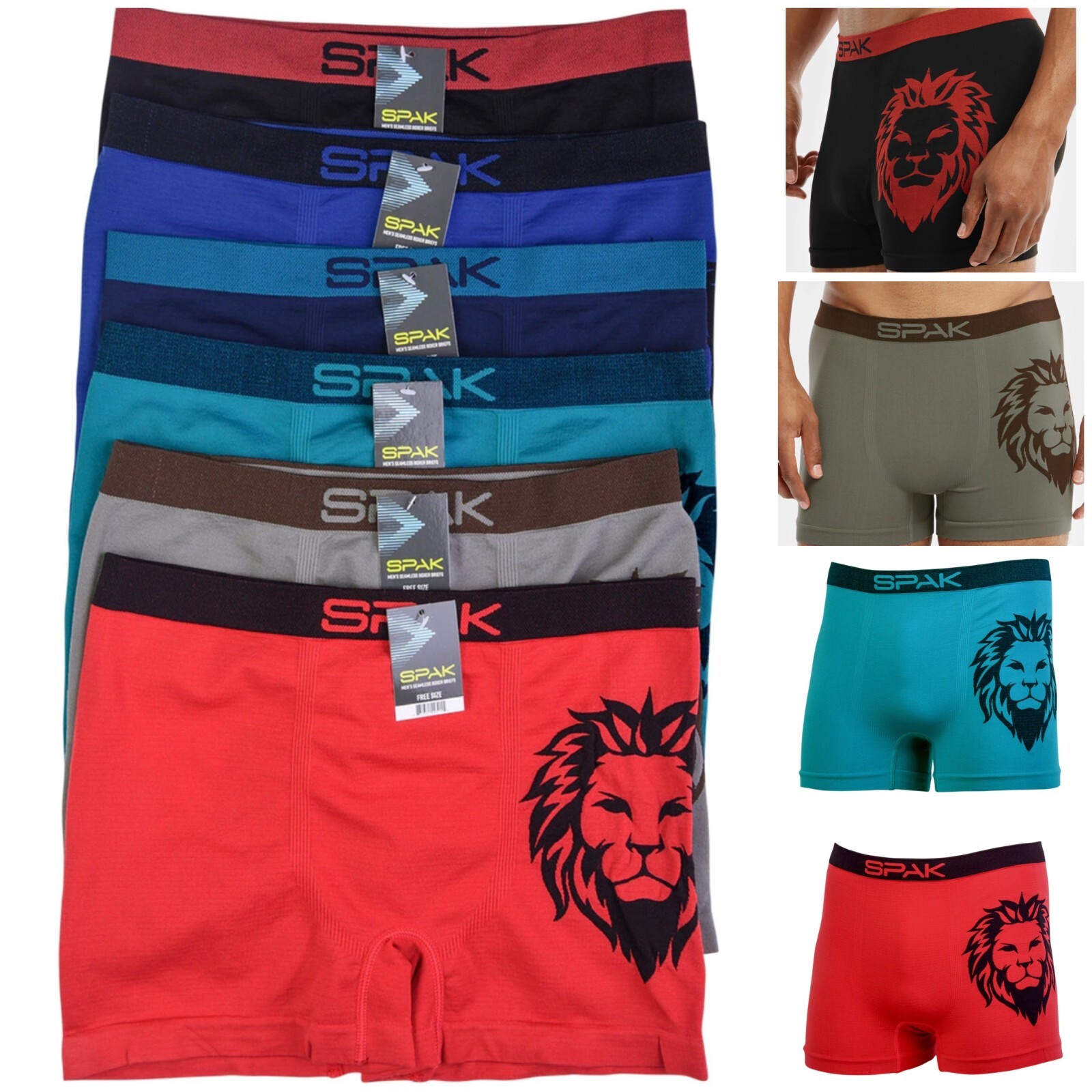 Lot 6 Pack Men Microfiber Boxer Briefs Underwear Compression Stretch Sport Flex