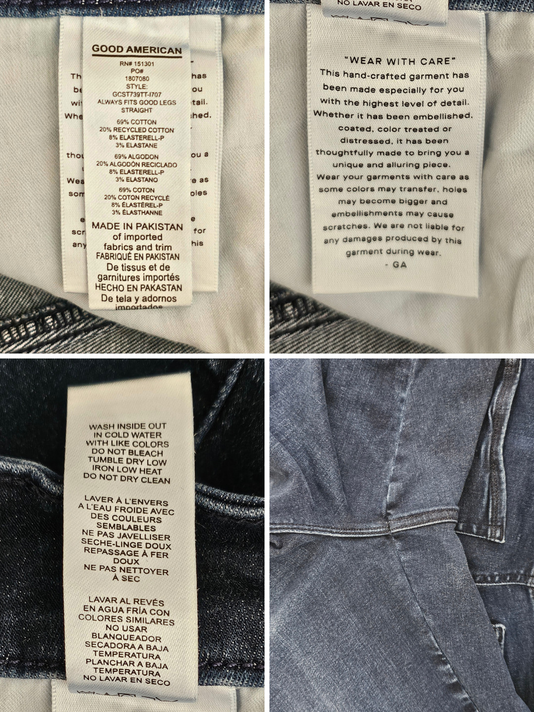 Good American Always Fits Good Curve Straight Jeans 14-18 Plus High Rise