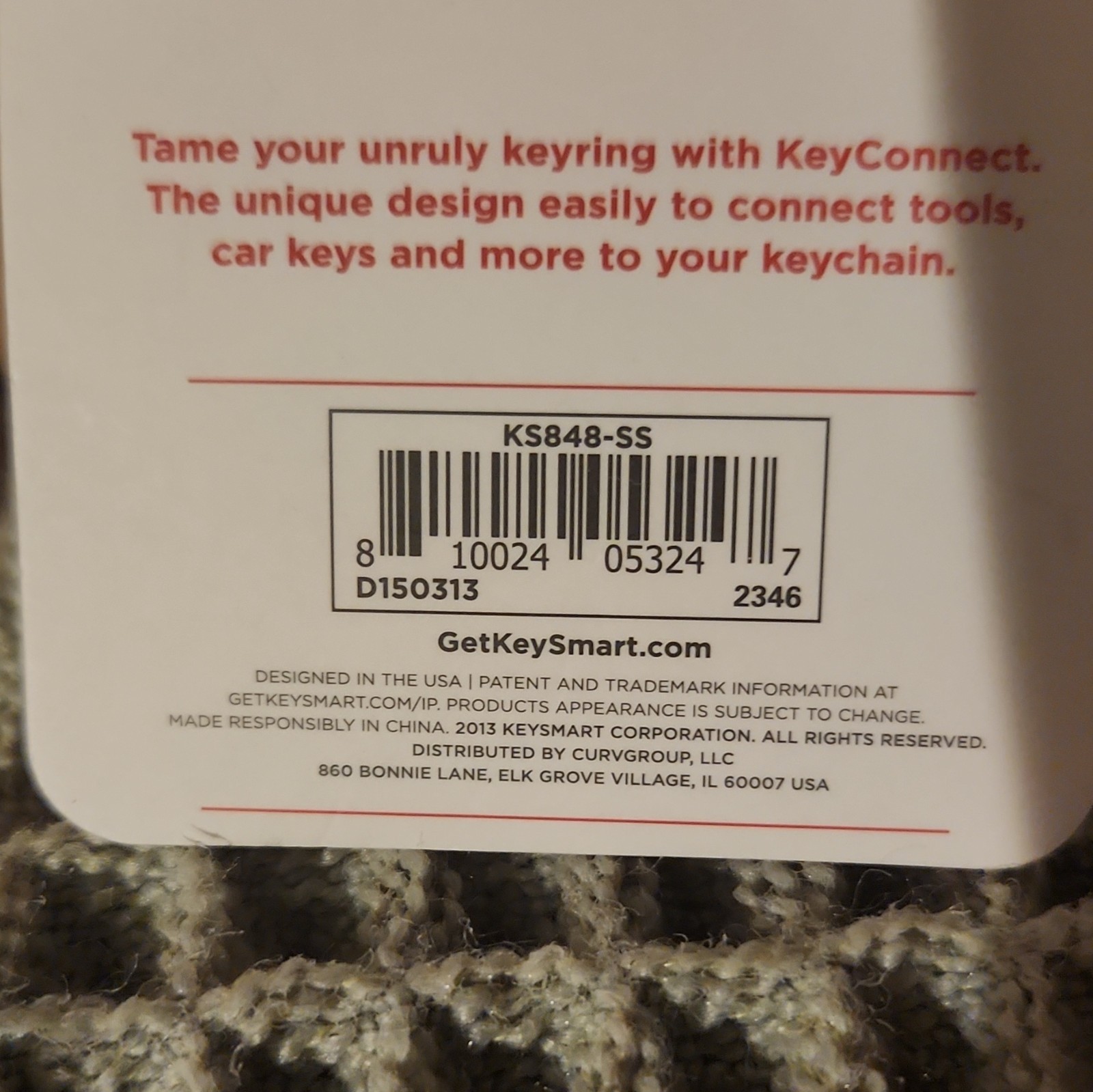KeySmart KeyConnect Rotating Stainless Steel Silver Carabiner Keychain KS848-SS