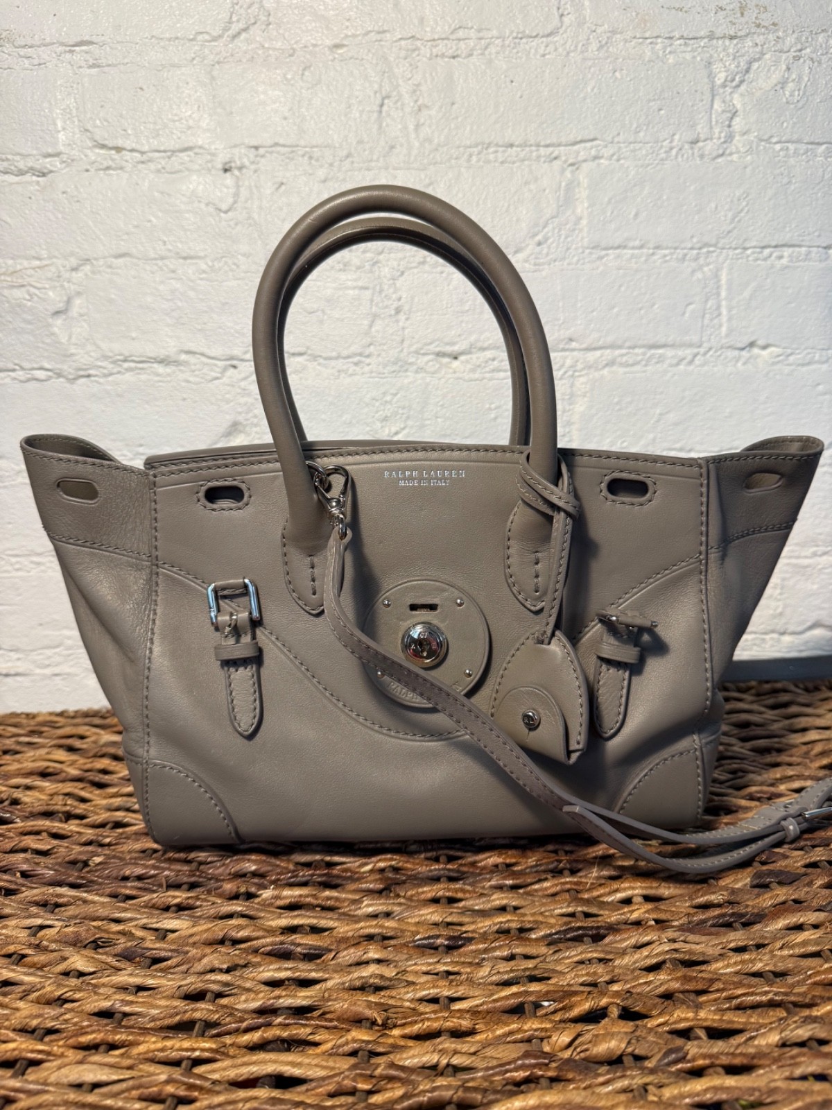 Ralph Lauren Collection Ricky 27 Handbag Grey calfskin leather