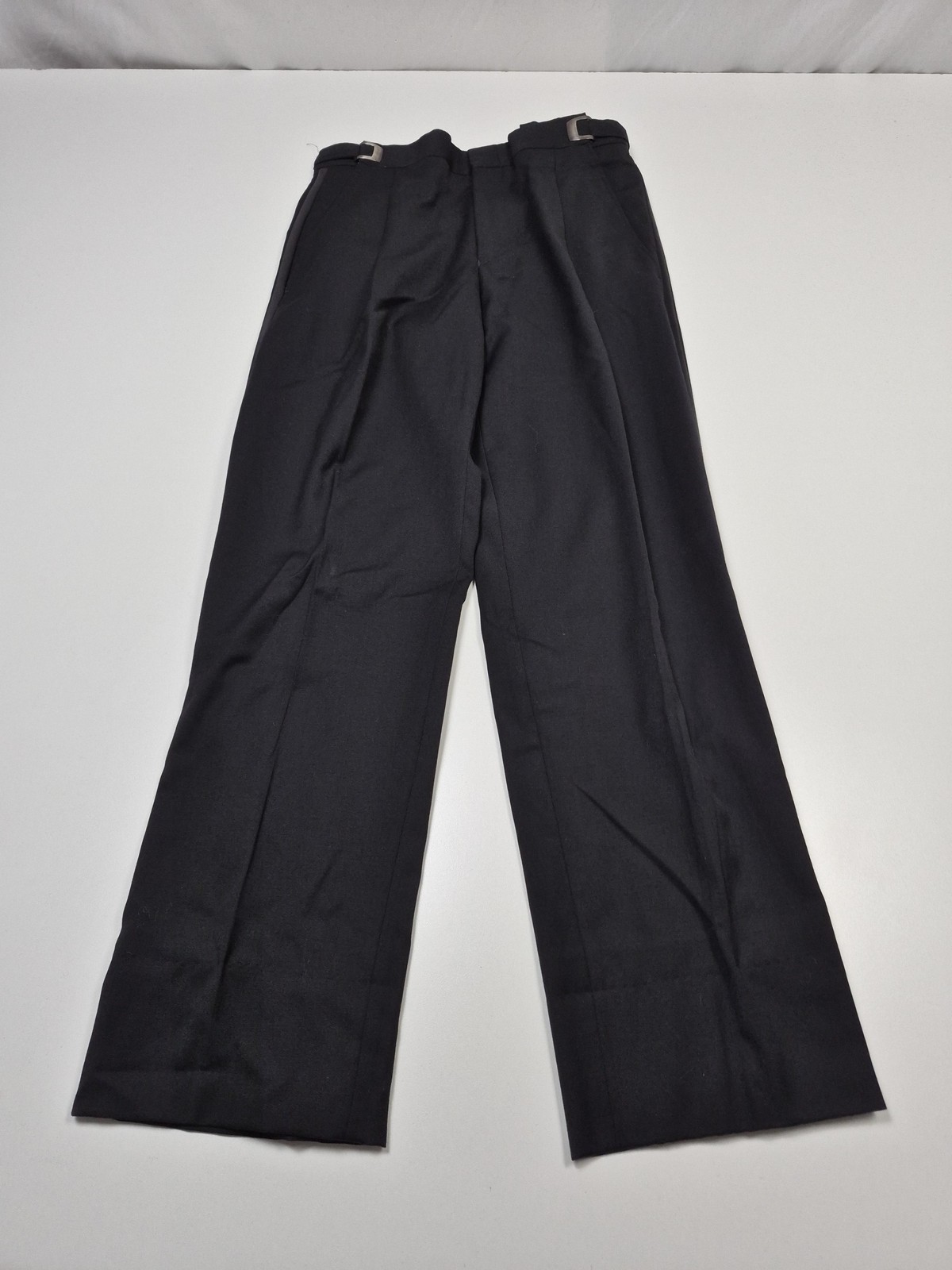 Dress Pants Mens 28×29 Black Tuxedo Pleated Adjustable Waist Short Formal