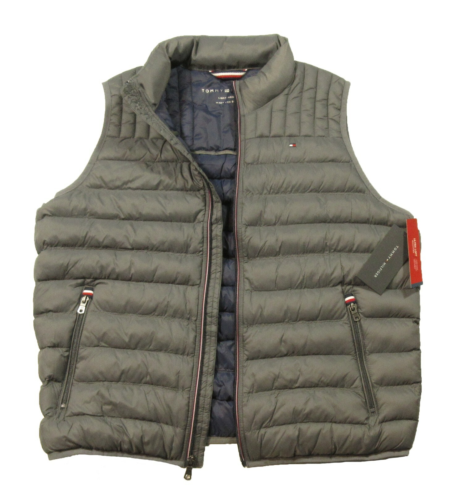 Tommy Hilfiger Men’s Gray Solid Quilted Puffer Vest $150