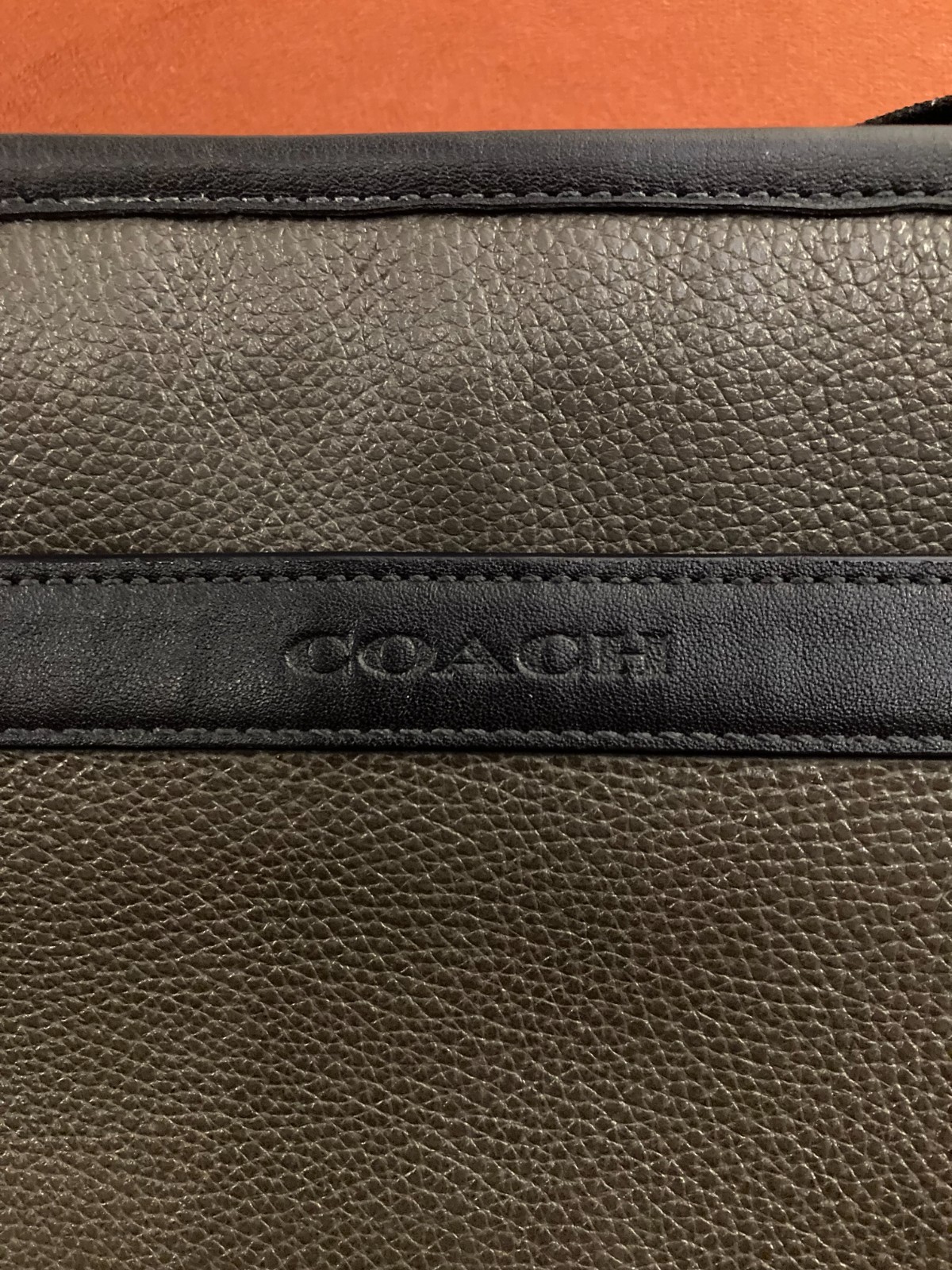 Coach “Camden” crossbody in Gray and Orange/Red Leather_bag No. J1405-F71341