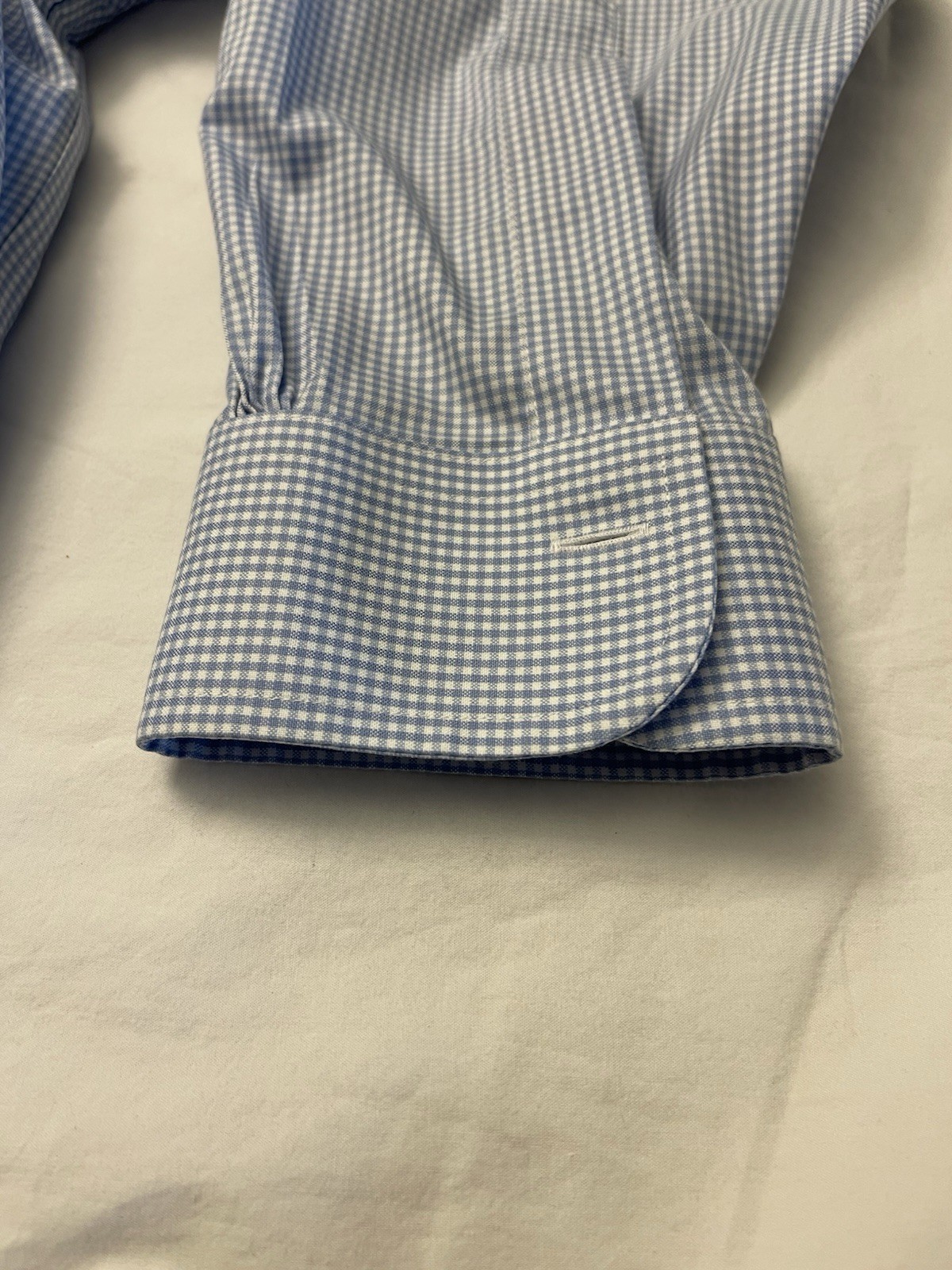 Brooks Brothers Crisp Regular Non-iron Stretch 16 1/2 34 Blue Gingham