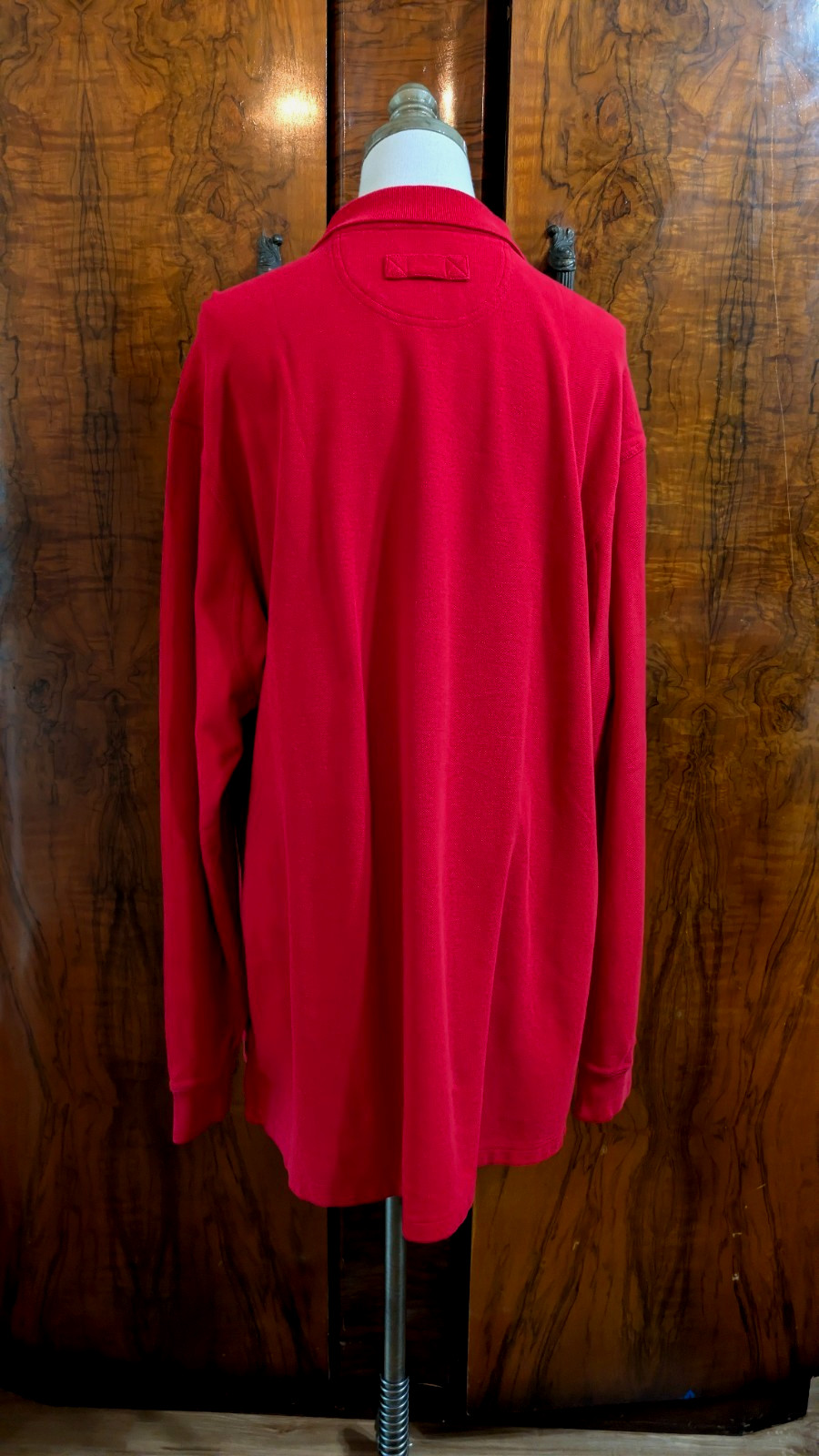 Duluth Trading Men’s Size XL Red Polo Long Sleeve Front Pocket 3-Button Placket