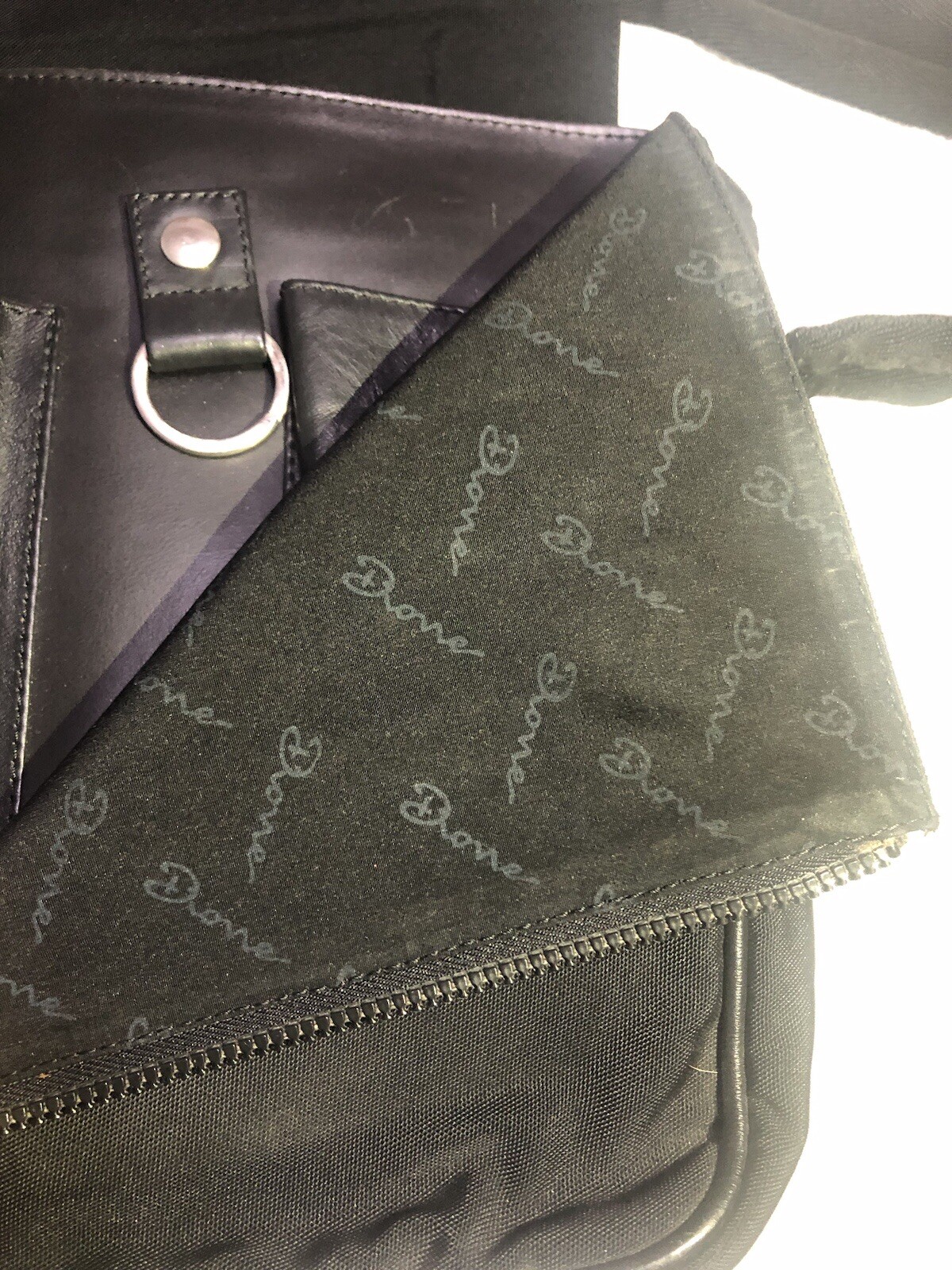 Unisex Messenger Bag Structured Sleek Onyx Vegan Leather Multi-Pocket Satchel