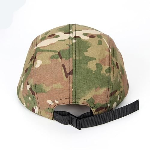 5 Panels Hat Basic Daily Wear Flat-Bill Cap 7 1/2-7 3/4 Camo/L Size