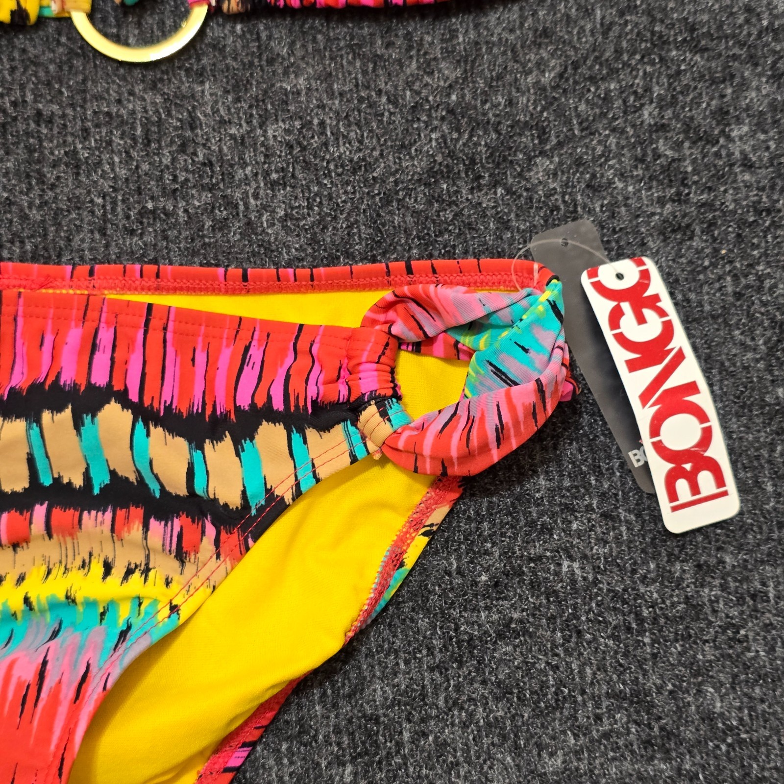 Bongo Bikini Set NWT Women’s Small Multicolor Halter Top & Bottom Two Piece Swim