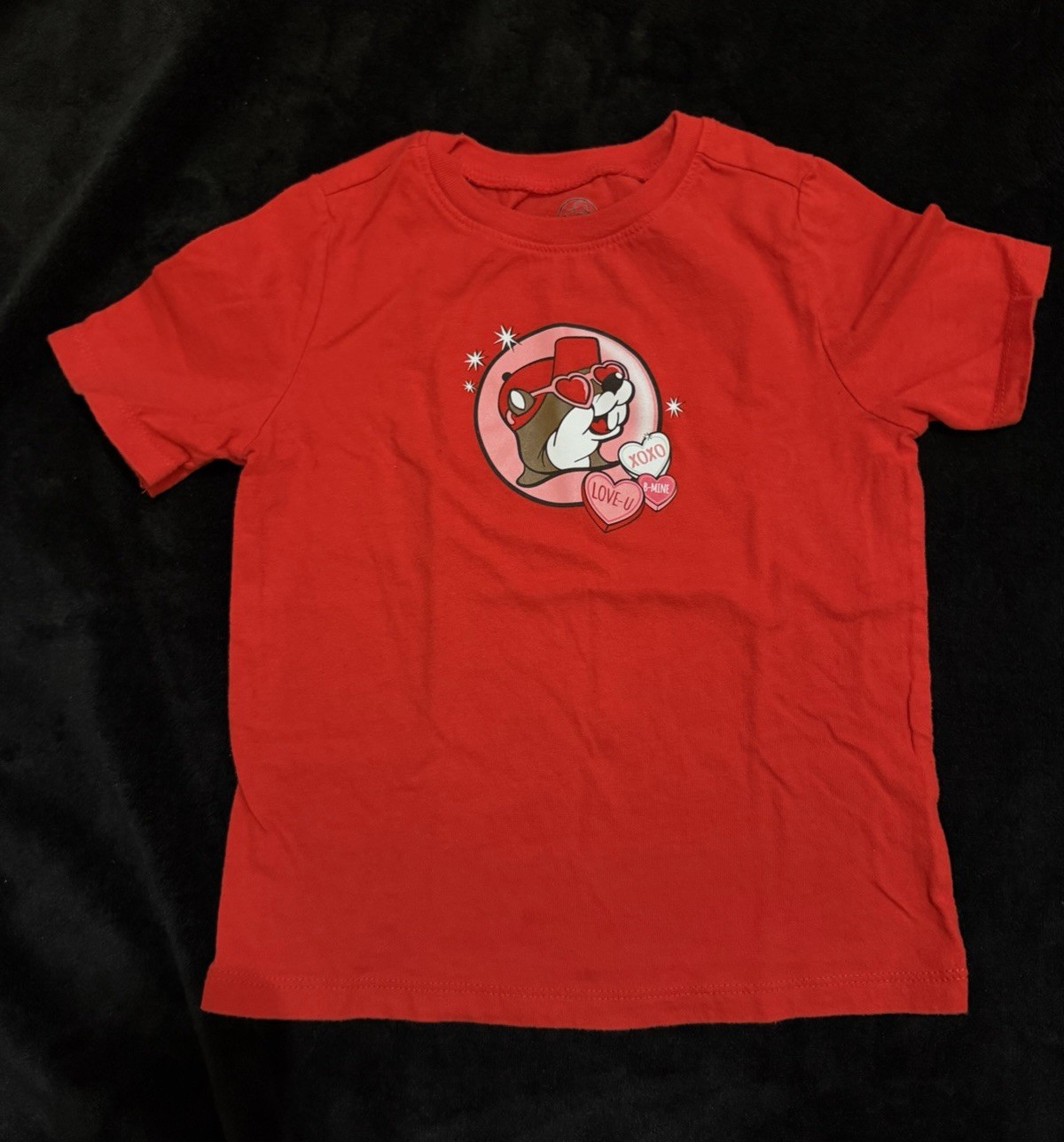 Buc-ee’s Unisex Toddler 4T Red Beaver Graphic Crew Neck Short Sleeve Tee