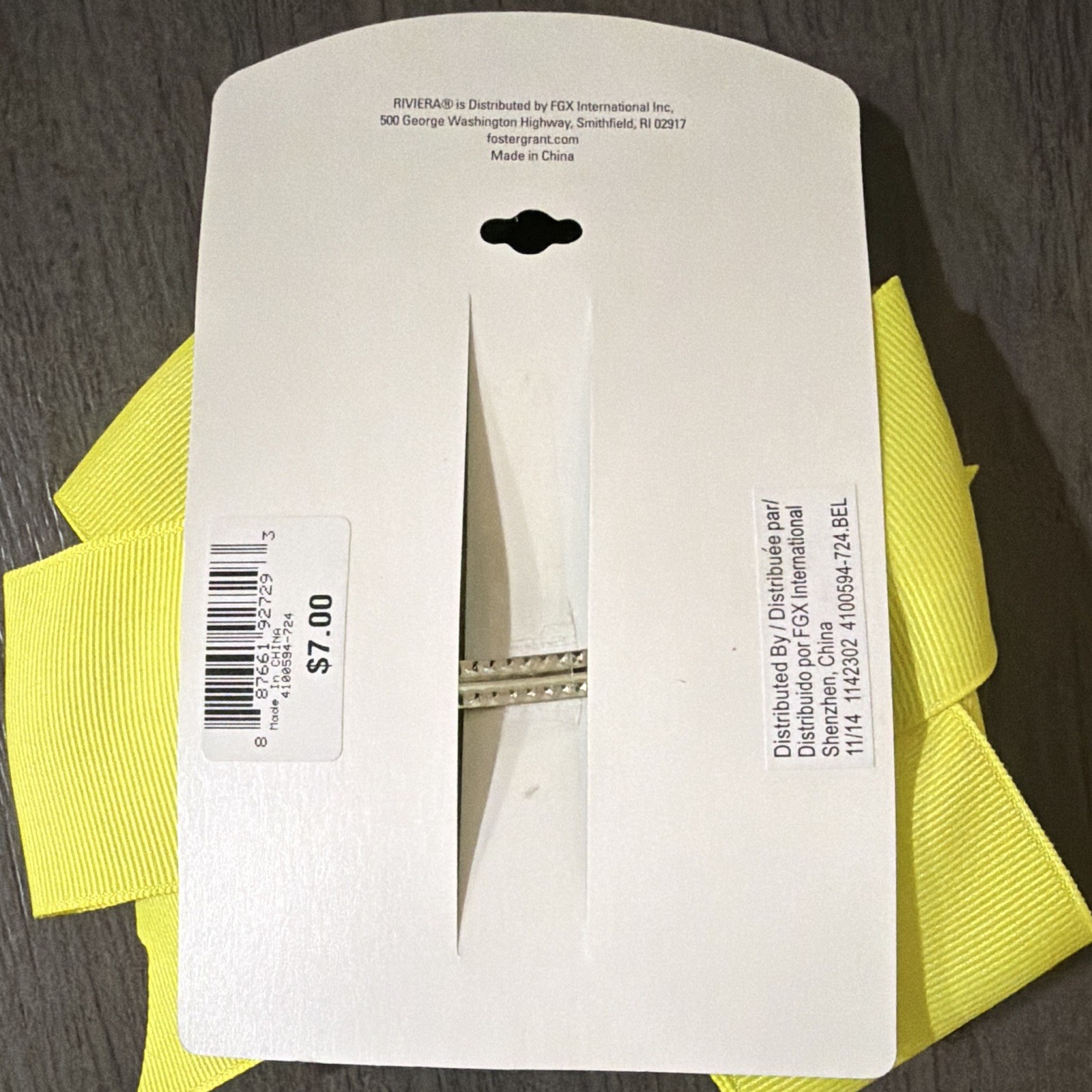 Riviera Yellow Solid Polyester Bow Hair Accessory for Women