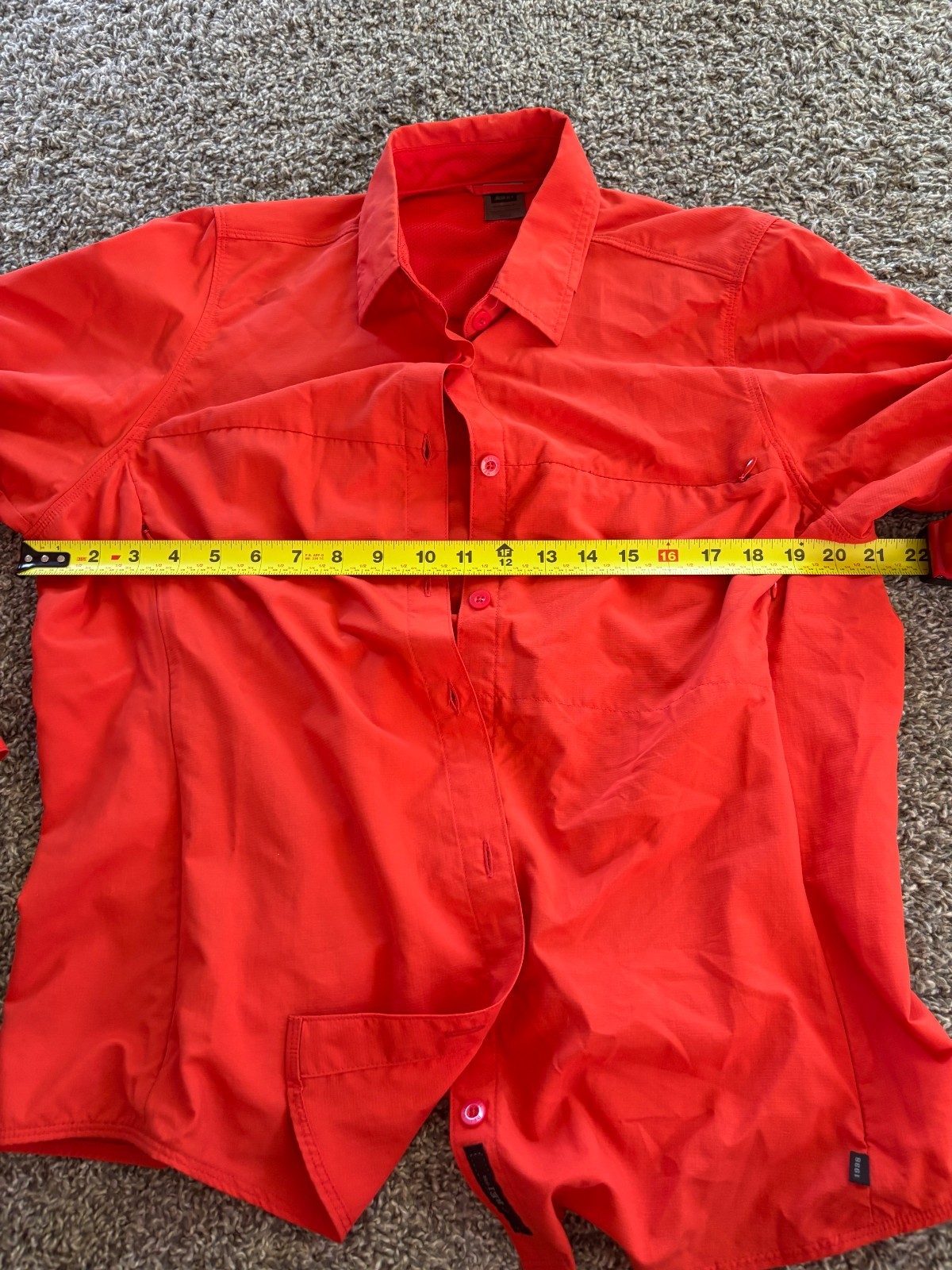 REI Sahara Women’s XL UPF Hiking Shirt Coral Long Sleeve Button Up Trail Travel