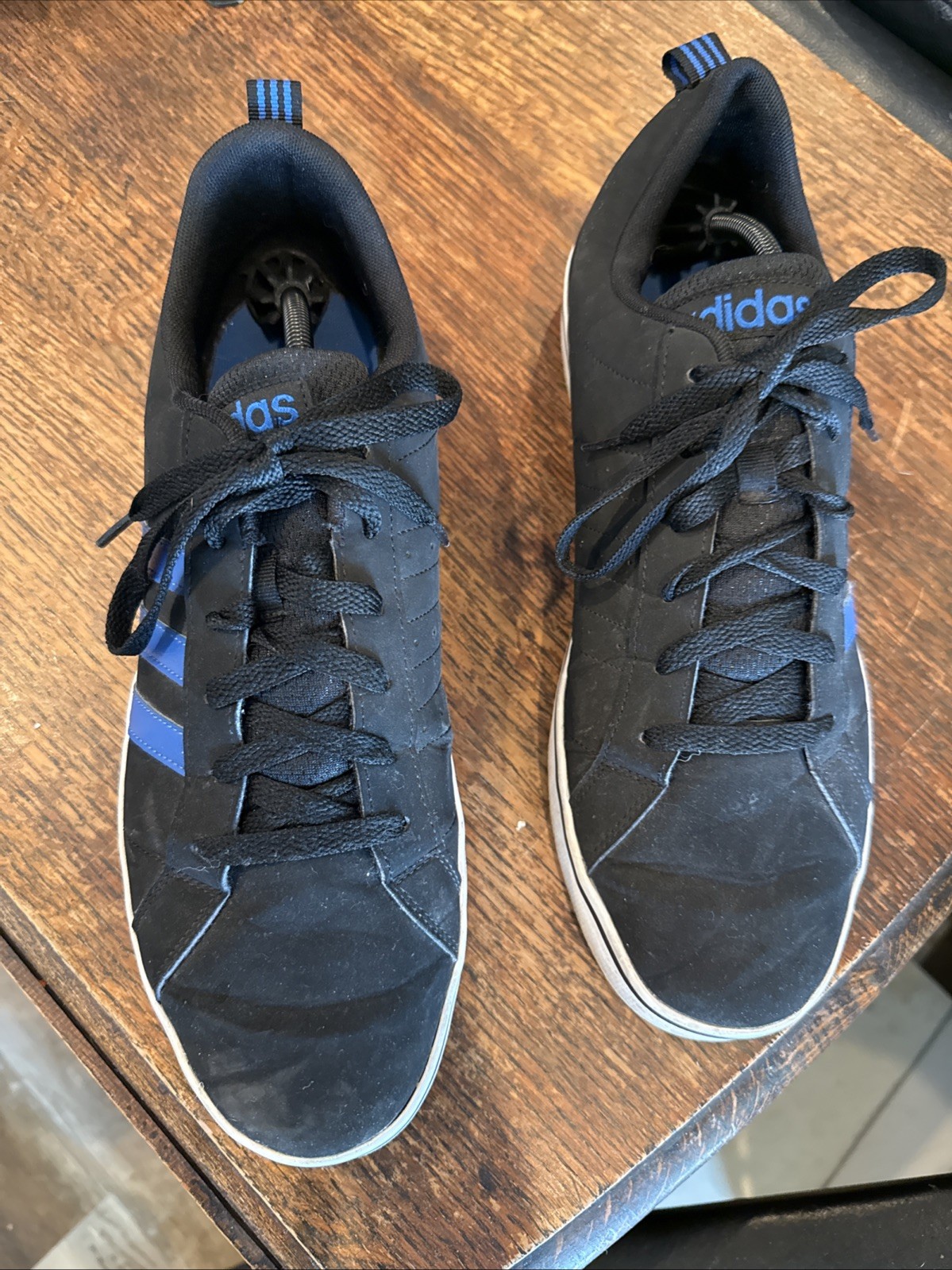 Adidas Mens Neo V Pace Size 12 Black Blue Sneaker Shoes AW4591 Trendy Casual