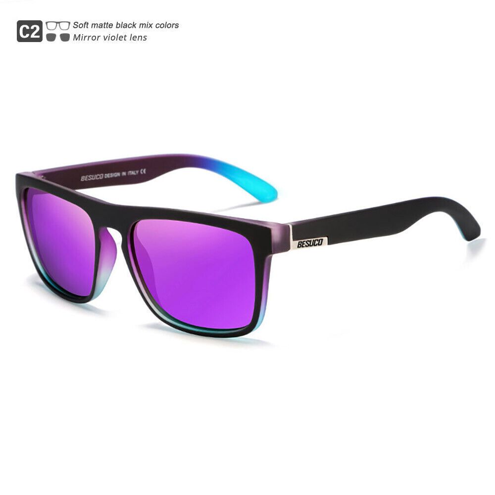 Square Mirrored Polarized Sunglasses Men Women Outdoor Driving Shades Glasses US