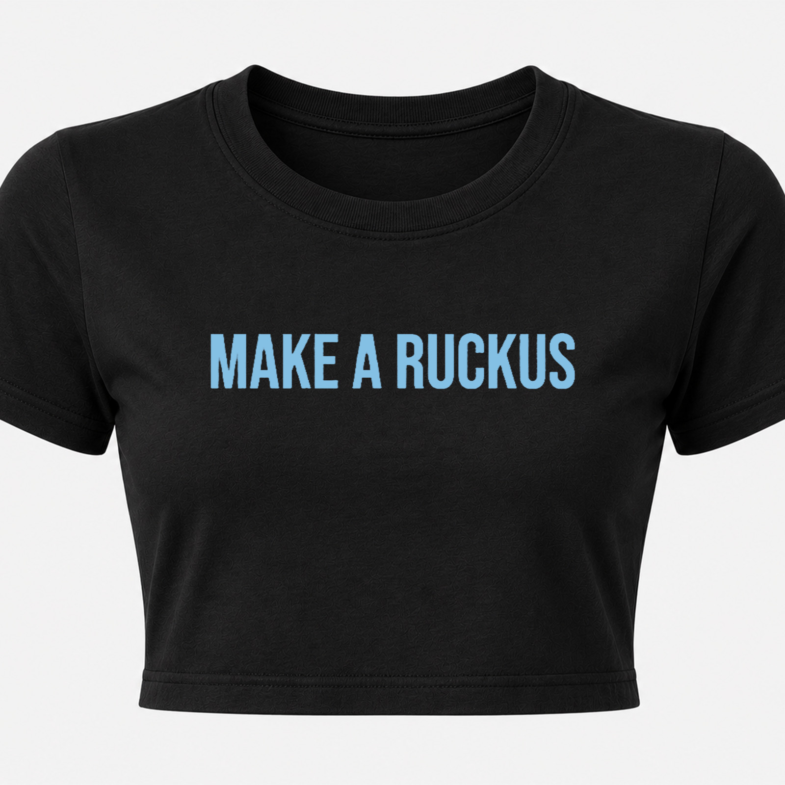 Make a Ruckus Women’s Black Cropped Tee