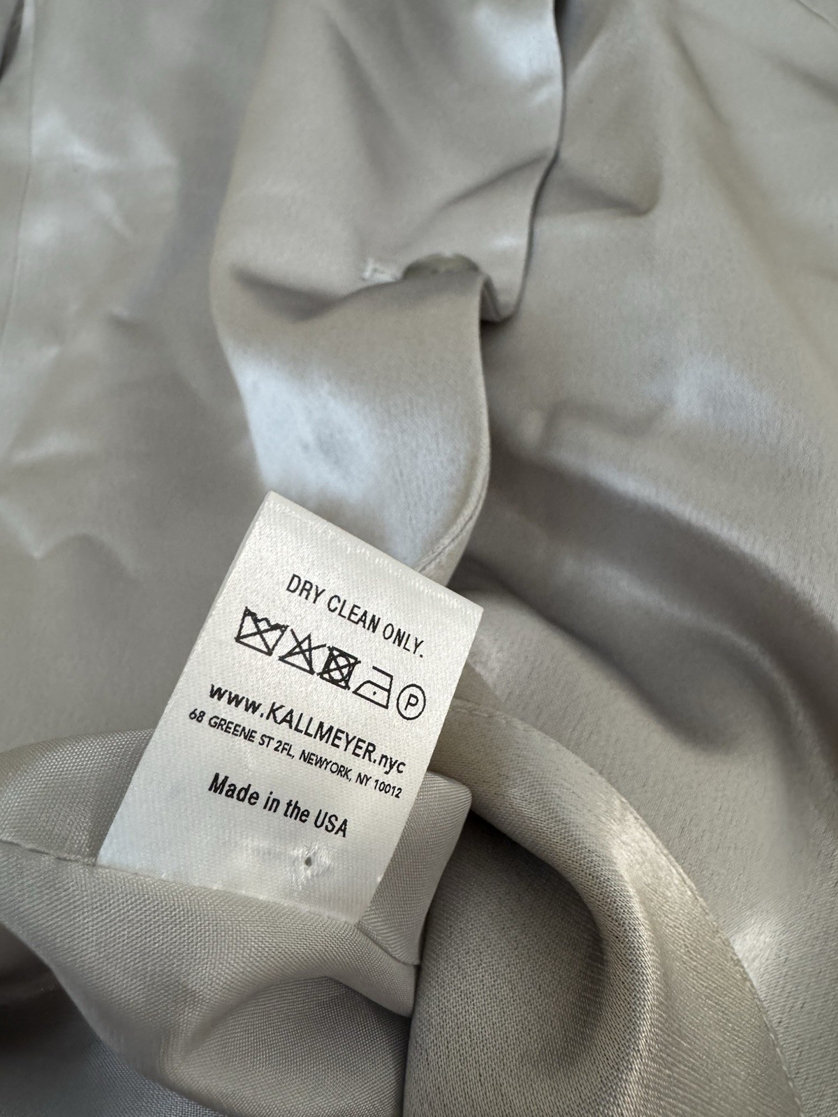 Kallmeyer New Luca Satin Twill Blazer Jacket Silver Size 8