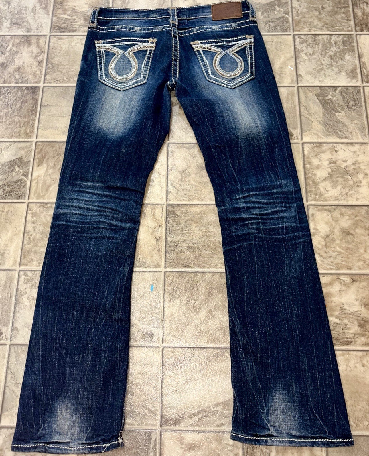 Big Star Liv Boot Womens Jeans Stretch Size 28R Vintage Dark Wash Low-Rise