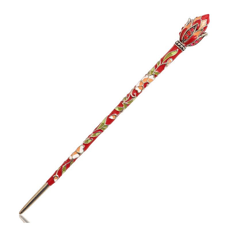Handcrafted Painted Hairpin Chinese Style Bun Hair Stick Hanfu Accessories