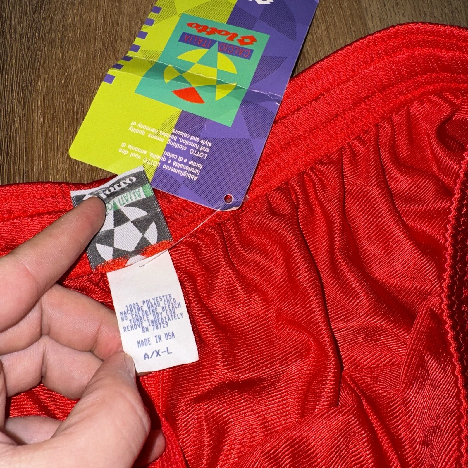 Vtg 90s Lotto Soccer Shorts Mens XL Wet Look Shiny Polyester Glanz Dazzle NOS
