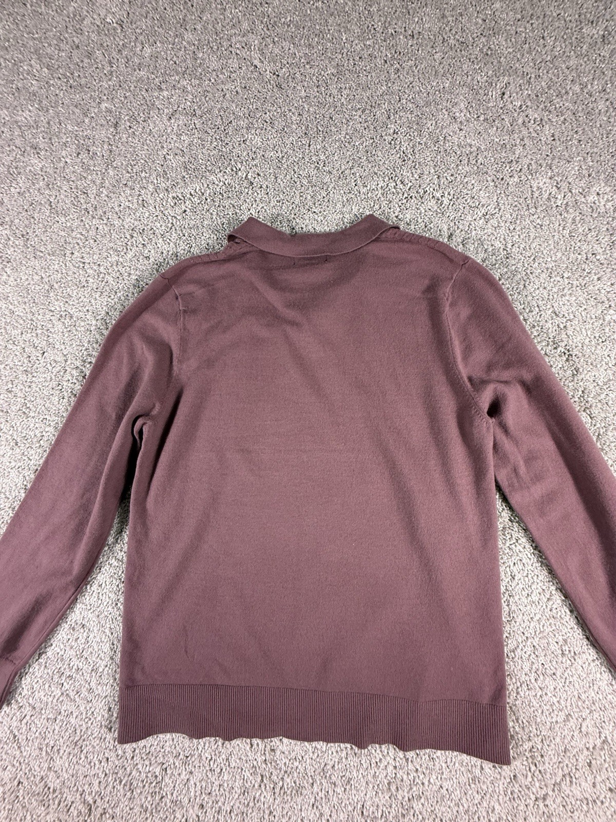 NWT Goodfellow Men’s Long Sleeve Sweater Polo Mulberry Size Large
