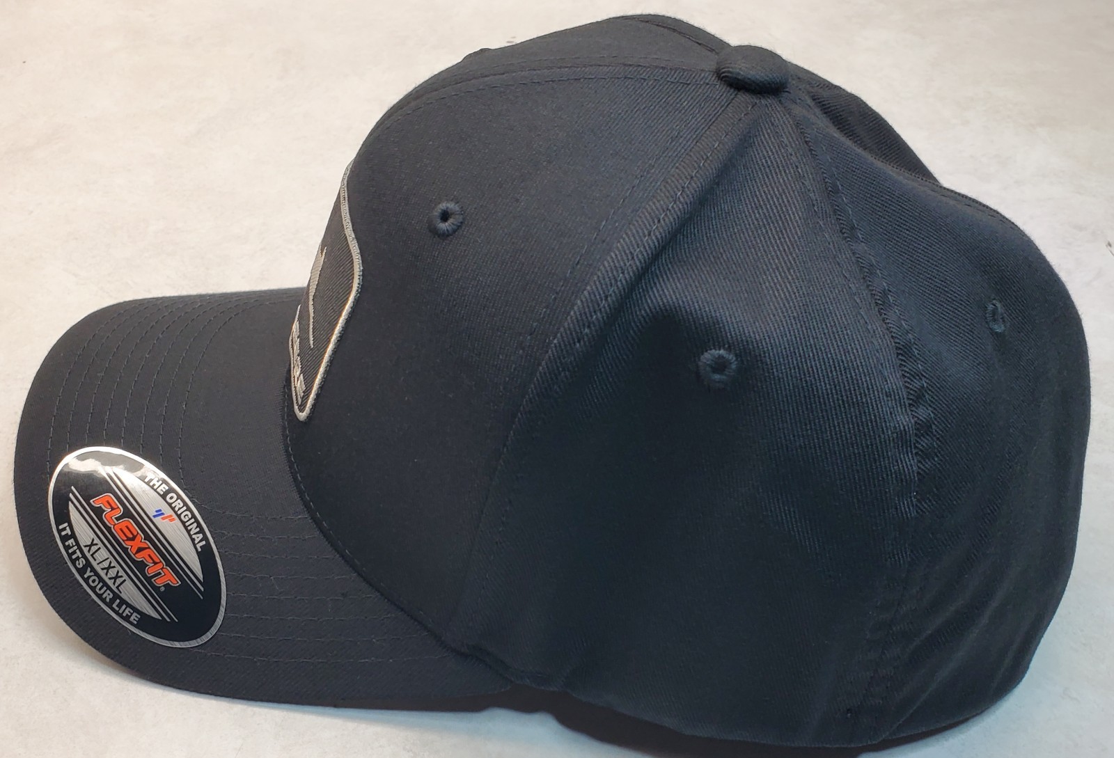 XXL / John Deere Black Patch on Flexfit Style 6277 Hat / Black 7 5/8″ – 8″