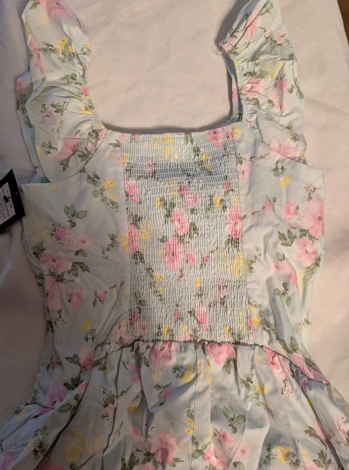 Art Class Flutter Sleeve Floral Dress (Size L 10/12)